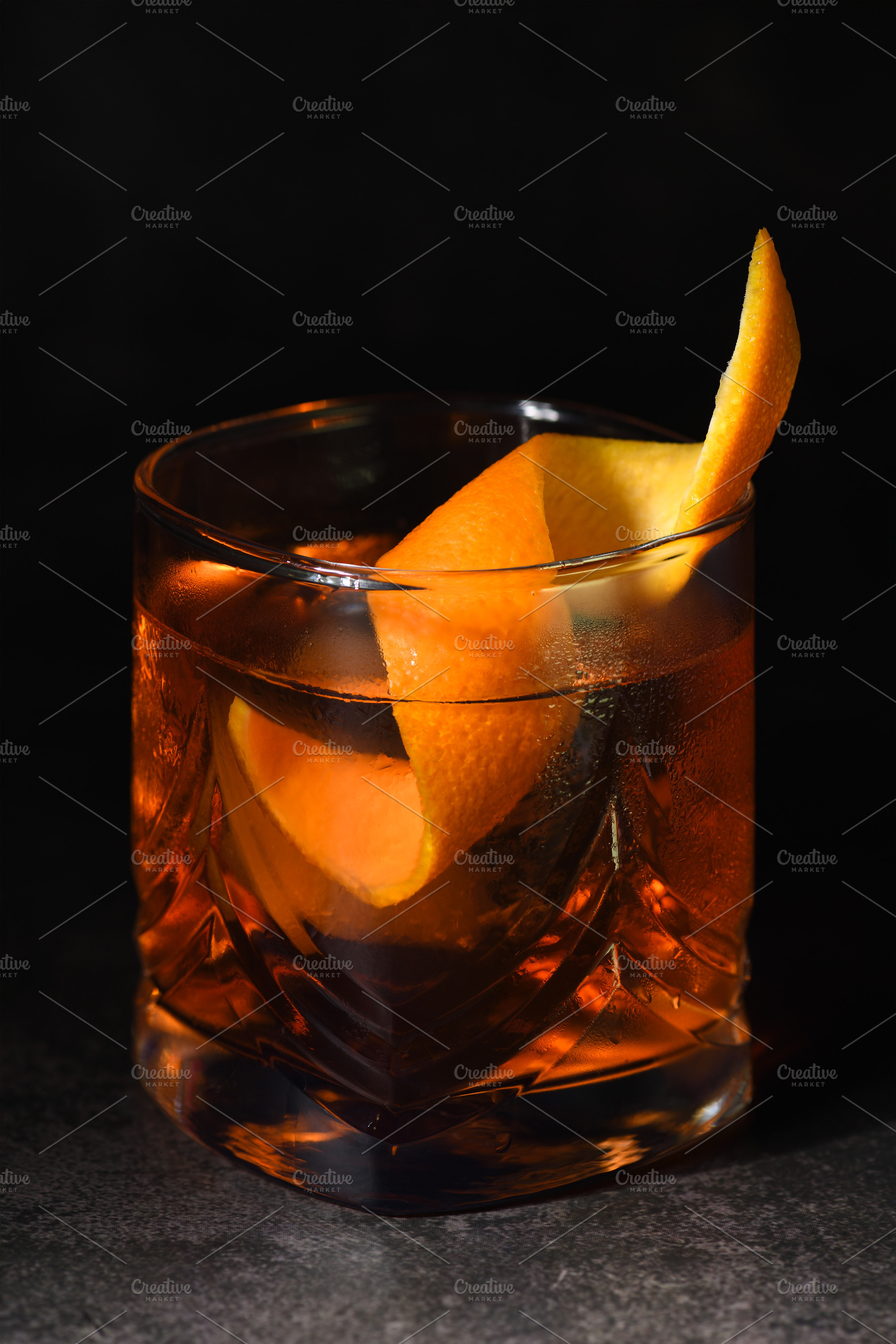 classi Negroni cocktail with orange, a Food & Drink Photo by Apolonia