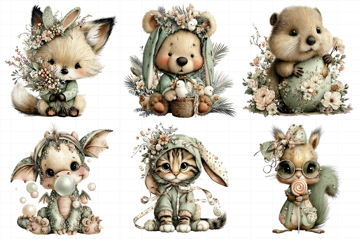 Quirky Easter Animals Clipart, an Illustration by Daily.Designs (Photo 4 of 7)