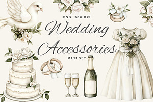 Wedding Accessories Clipart, an Illustration by The Best Digital Plaza