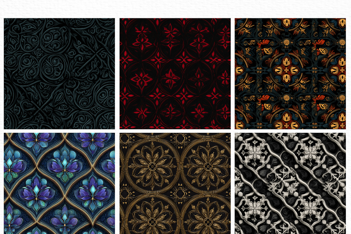 Seamless Gothic Pattern, an Illustration by Craft Nest