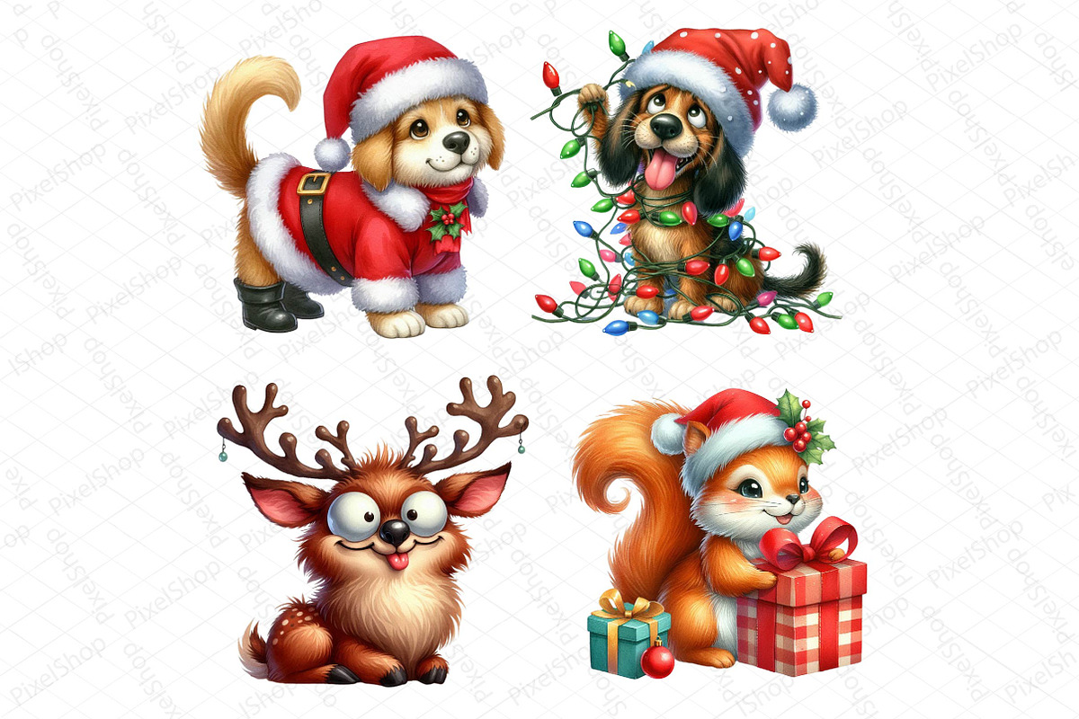 Funny Christmas Animals, an Illustration by DreamPrint404 (Photo 5 of 5)