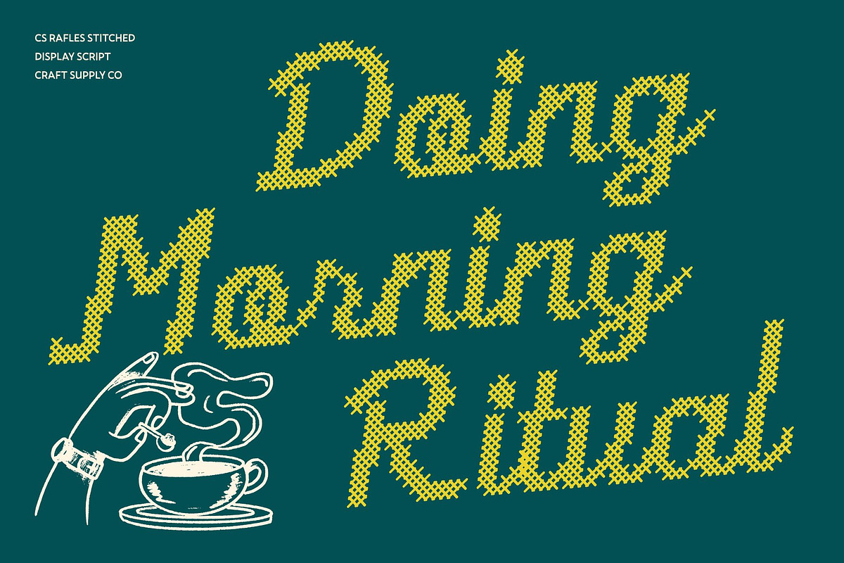 CS Rafles Stitched, a Script Font by Craft Supply Co. (Photo 5 of 8)