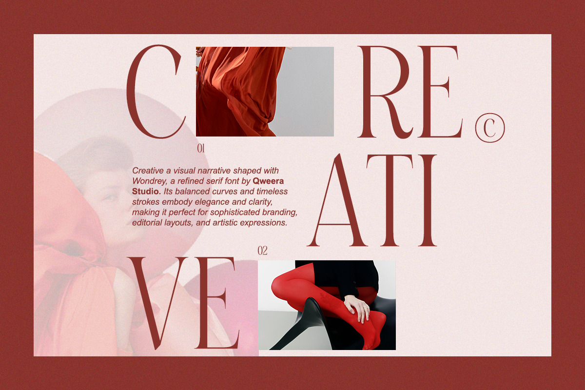 Wondrey - Modern Elegant Branding, a Serif Font by Qweera Studio (Photo 6 of 12)