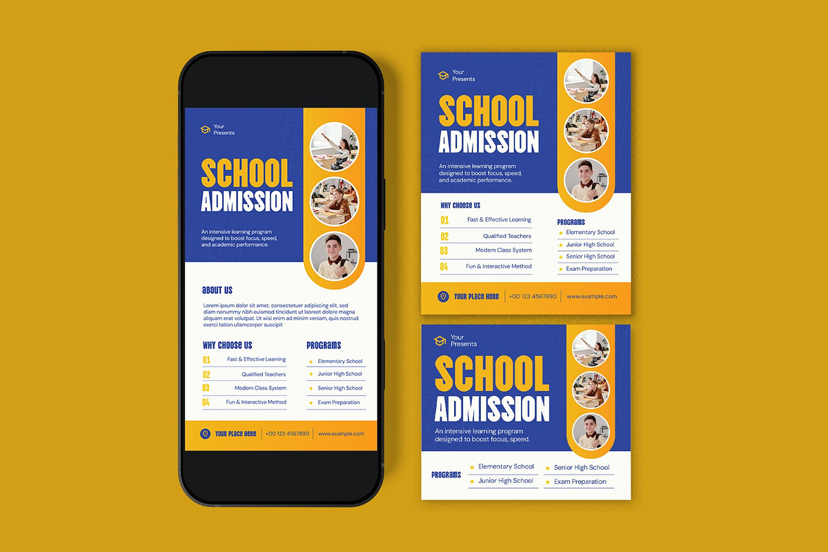 School Admission Flyer, a Flyer Template by graphicook (Photo 3 of 3)
