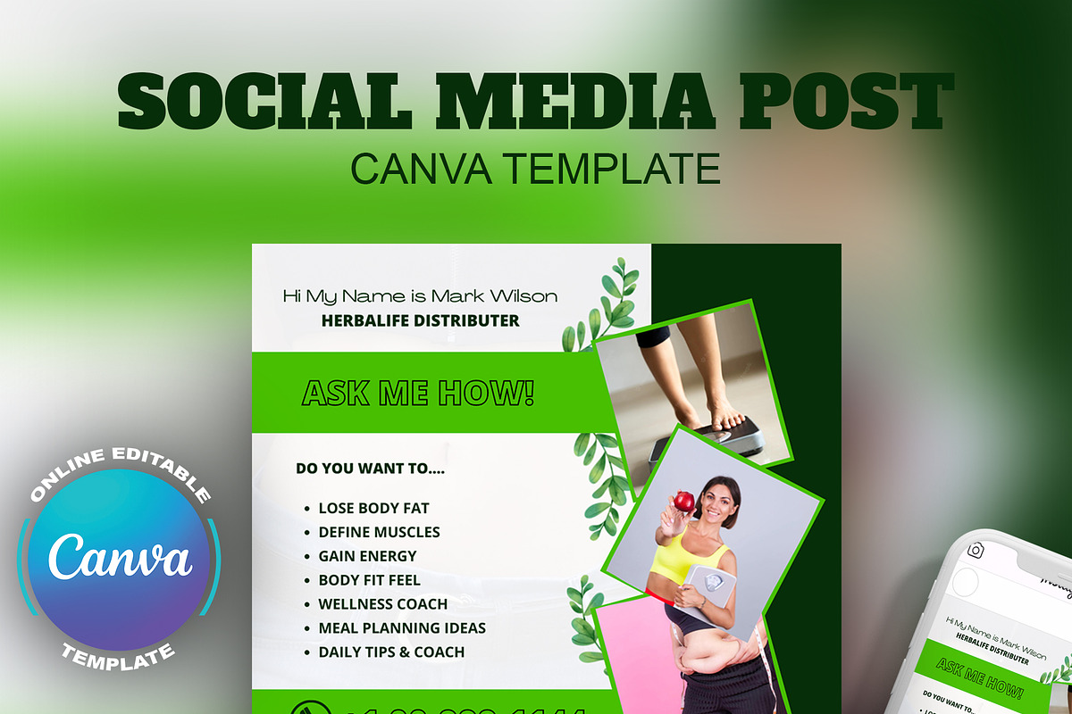 Herbalife Flyer Template Canva, a Flyer Template by Madhabi Studio (Photo 1 of 3)
