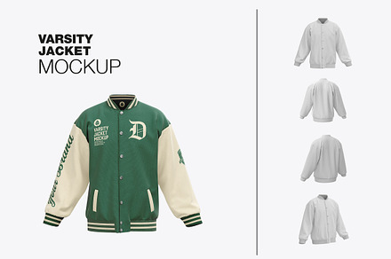 Men's Zipped Bomber Jacket Mockup, a Hoody Mockup by OneVectorStock