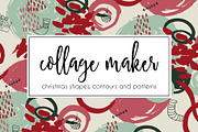Christmas shapes collage maker, a Pattern Graphic by Cozy pattern shop (Thumbnail 1 of 8)