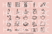 Bookish Girly Procreate Stamps Brush, a Brush Add-On by HalieKStudio (Thumbnail 3 of 9)