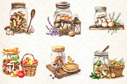 Mushrooms Jar Clipart, an Illustration by DreamCafeArt (Thumbnail 2 of 5)