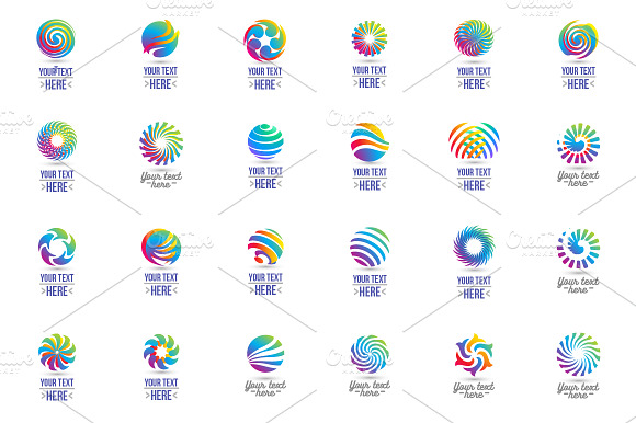 24 Circle Logo Set