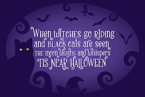 Black Cats And Witches Hats Font Duo