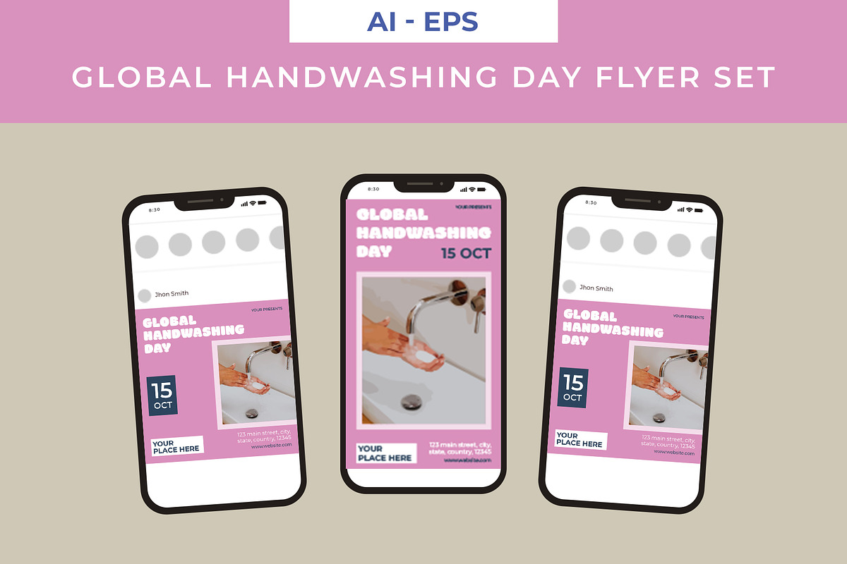 Handwashing Day Flyer Set, a Flyer Template by Lakhan1998 (Photo 2 of 2)