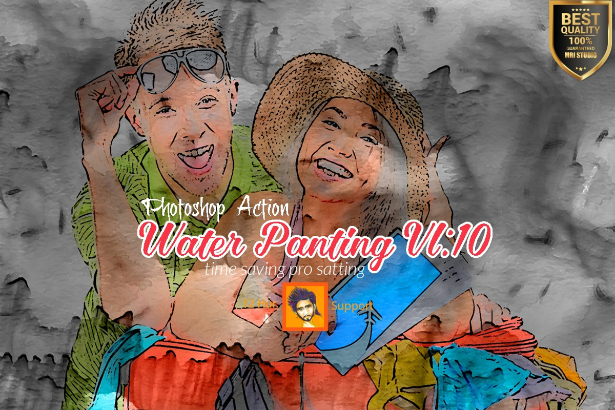 Water Panting Photoshop Action Vl 10, an Action Add-On by MRI STUDIO (Photo 2 of 7)