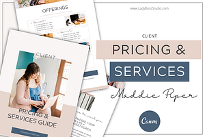 Maddie Piper Pricing& Services Guide, a Templates & Theme by Lady Boss Studio