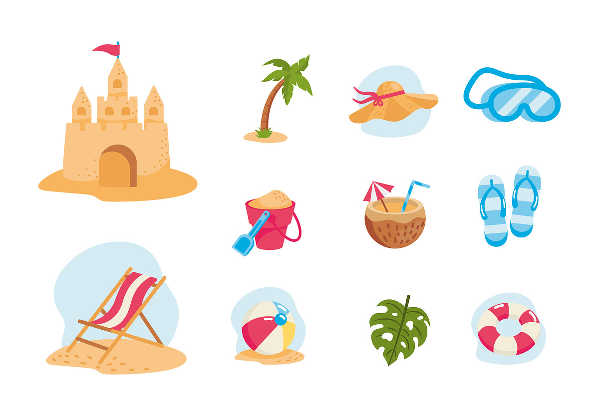 Summer Beach Illustrations Set
