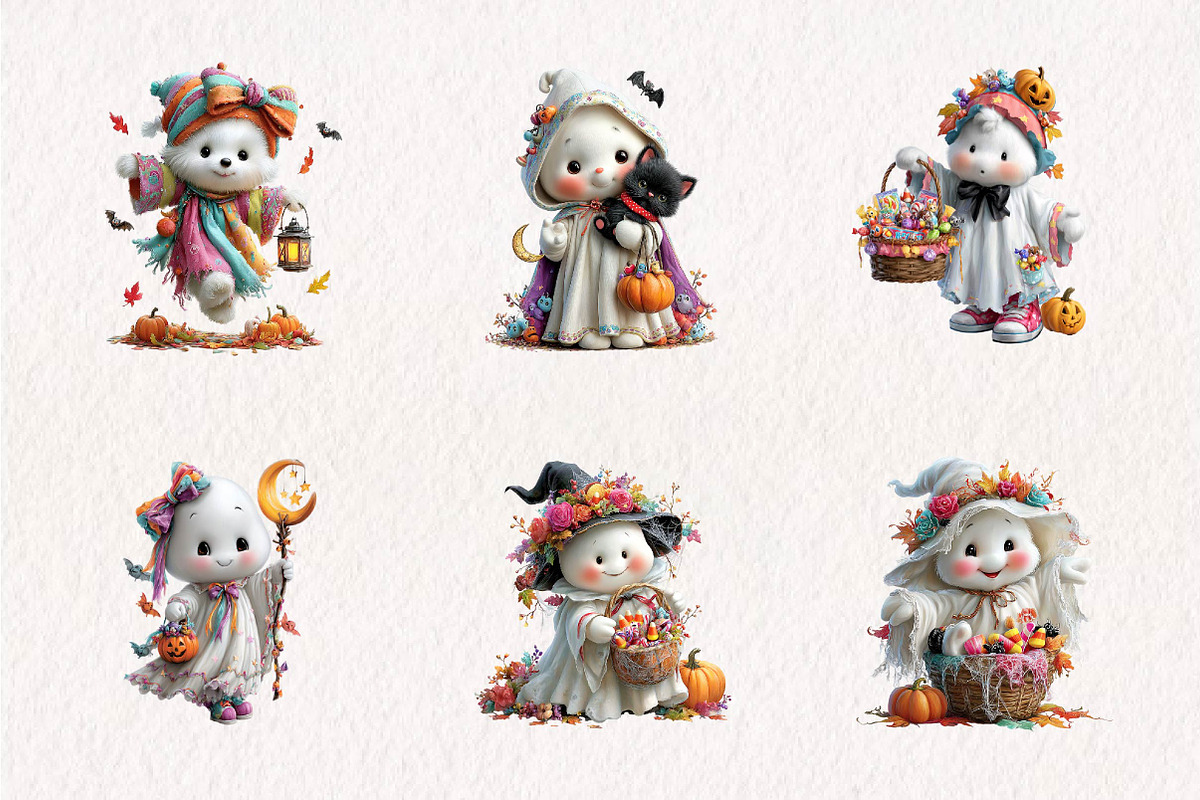 Cute Halloween Ghost, a Seasonal Illustration by CreationArt (Photo 4 of 7)