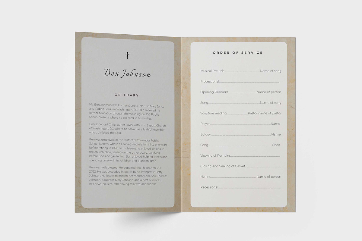 Funeral order of service program, an Invitation Template by inserenity (Photo 3 of 5)