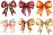 Watercolor Autumn Bow Clipart Bundle, an Illustration by Craft Nest (Thumbnail 5 of 6)