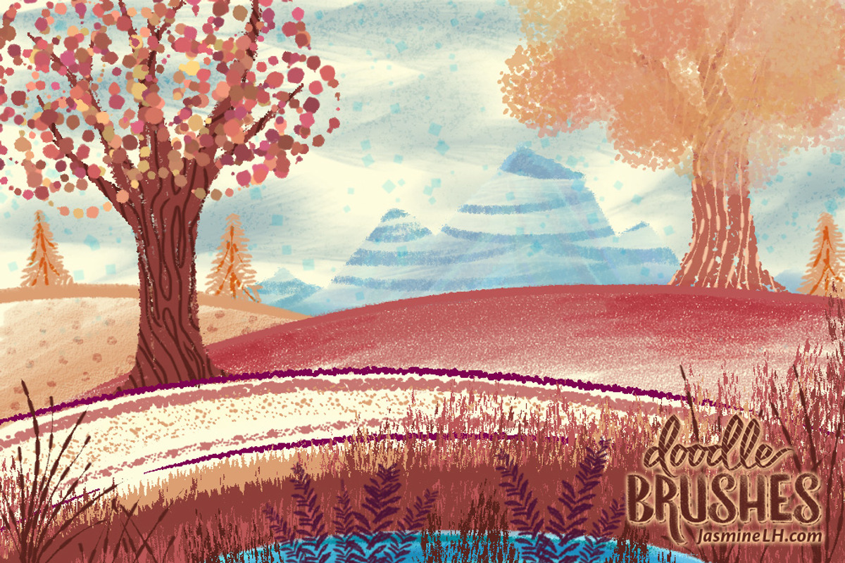 Doodle Brushes for Photoshop, a Brush Add-On by Jasmine Lové (Photo 2 of 6)