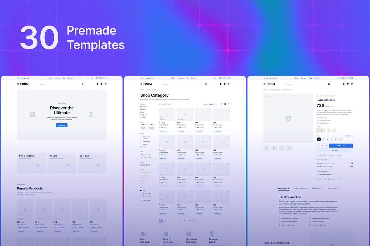 ECOM | Ecommerce Wireframe, a Wireframe Template by laaqiq (Photo 3 of 5)