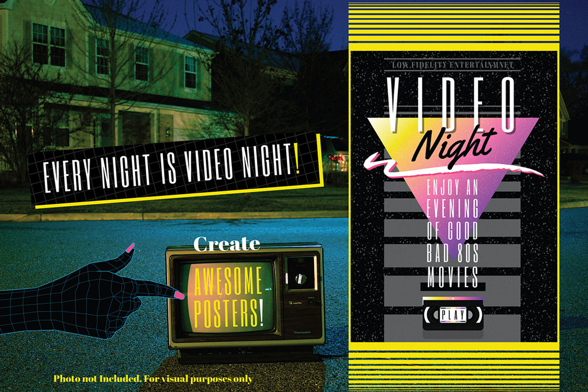 Retro Cool 1980s Poster Templates, a Texture Illustration by Wingsart Studio (Photo 9 of 11)