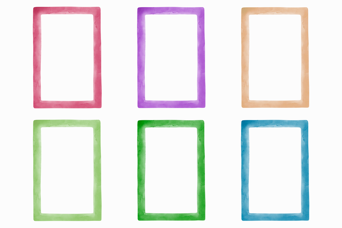 Watercolor Frame Rectangular Border, a Decorative Illustration by Kusumaillustration (Photo 9 of 13)