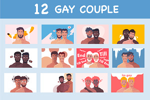 Gay couple vector, a Person Illustration by foxndeer