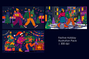 Festive Holiday, a Seasonal Illustration by StockVerse Creative (Thumbnail 1 of 4)