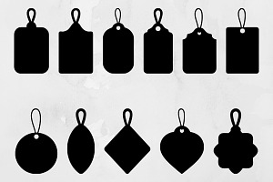 Gift Tags Silhouette SVG, a Decorative Illustration by newminddesign