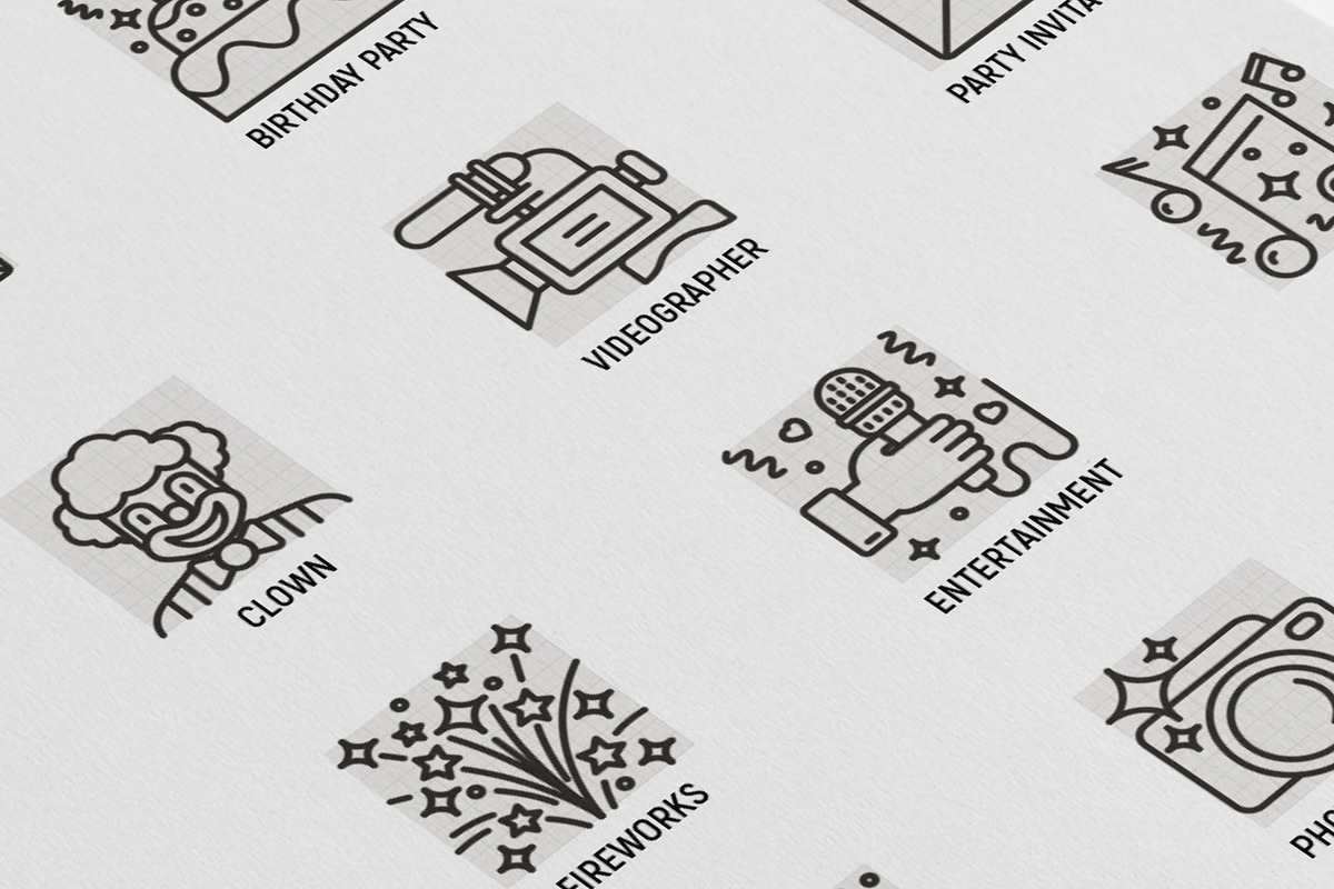 Event Service | 16 Thin Line Icons, an Outline Icon by Alex Blogoodf (Photo 7 of 8)