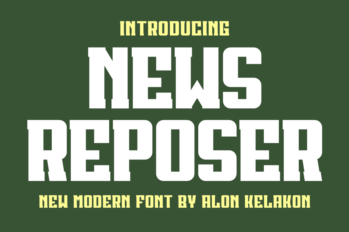 News Reposer, a Sans Serif Font by alon kelakon (Photo 1 of 5)