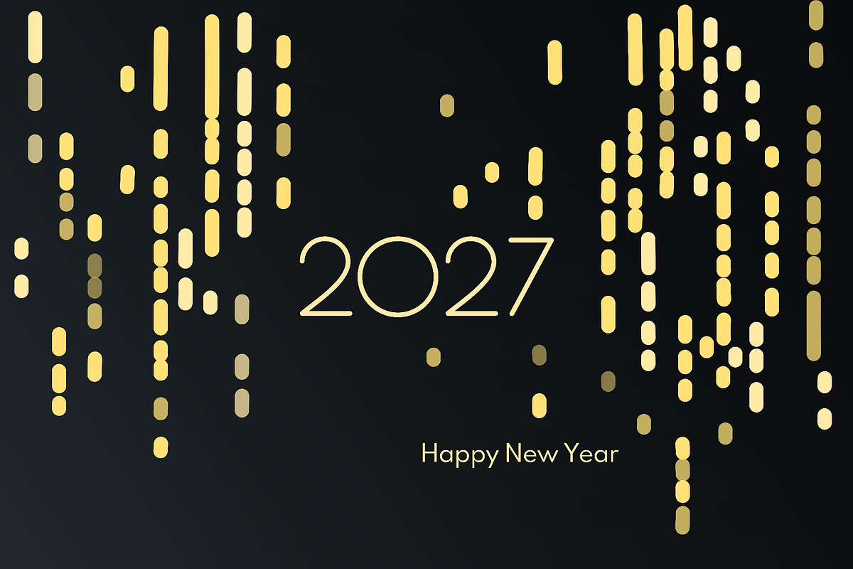 Golden glitter, 2027 Happy New Year, a Seasonal Illustration by sceptical cactus (Photo 2 of 3)