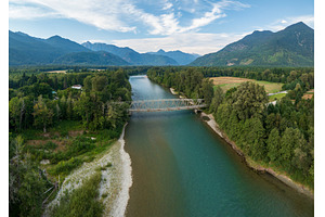 Aerial view of Cascade River road, a Nature Photo by Backyard Stock