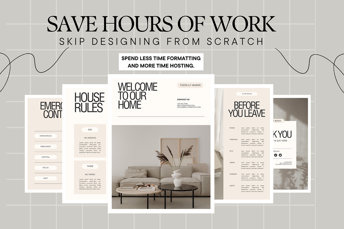 Airbnb Welcome Book Canva Template, a Stationery Template by Anna Design Studio (Photo 8 of 10)