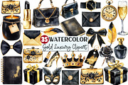 Black & Gold Luxury Clipart, an Illustration by Rose Art (Thumbnail 1 of 7)