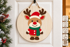 Christmas Reindeer Santa Laser Cut