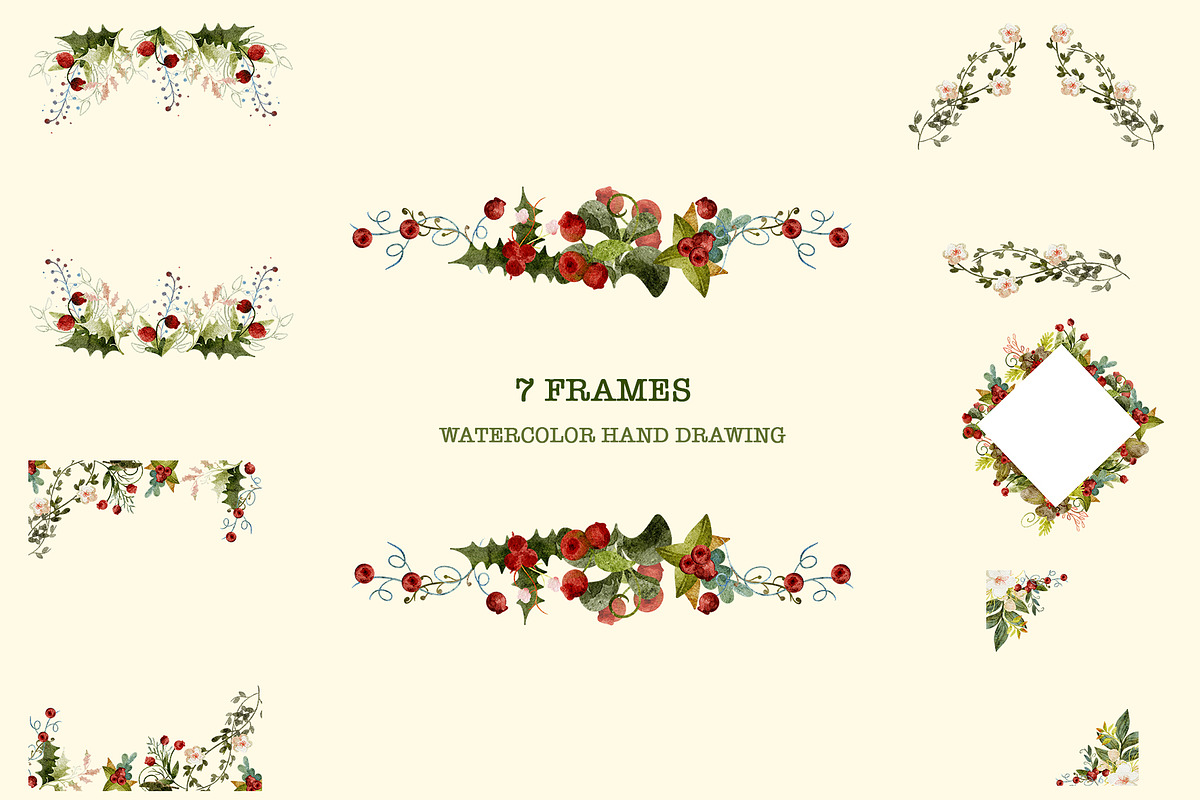 Christmas Botanical Watercolor, an Illustration by KlymchukArtworks (Photo 6 of 8)