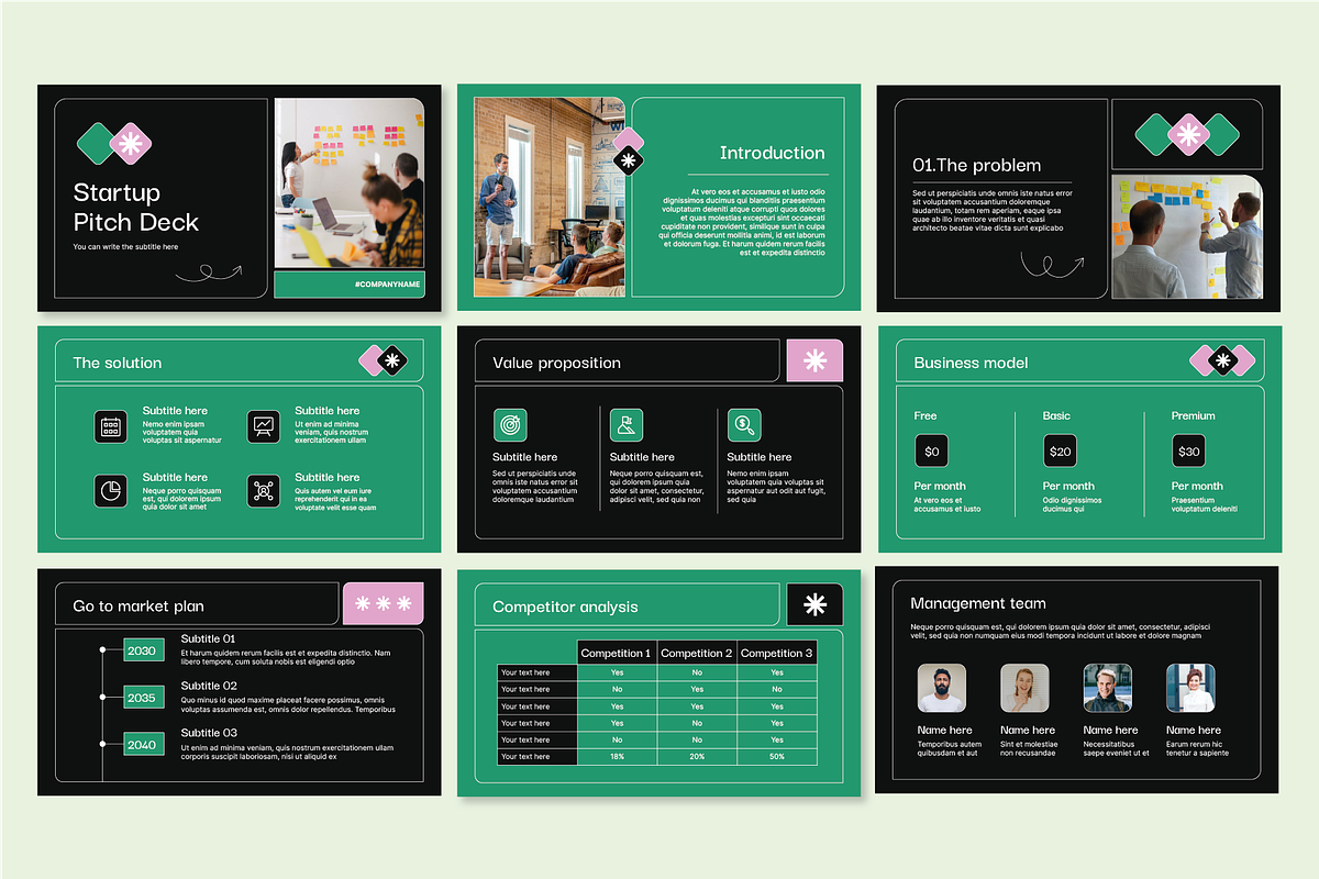 Pitch Deck Presentation Template, a Presentation Template by Hamocreate (Photo 3 of 6)