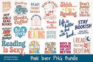 Book Lover PNG Bundle, an Object Graphic by GlitterCraft