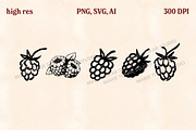 Whimsical Berry Fruit Bundle SVG PNG, a Food Illustration by Marie T (Thumbnail 24 of 36)