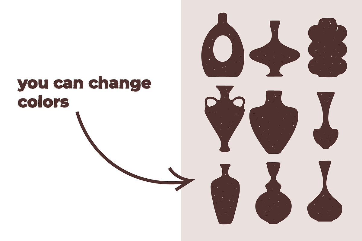 POTTERY SHAPES (47 elements), an Object Illustration by Bonfloret Studio (Photo 4 of 10)