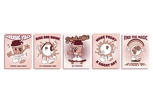 Retro cafe posters set isolated on, a Food Illustration by art PVP - market