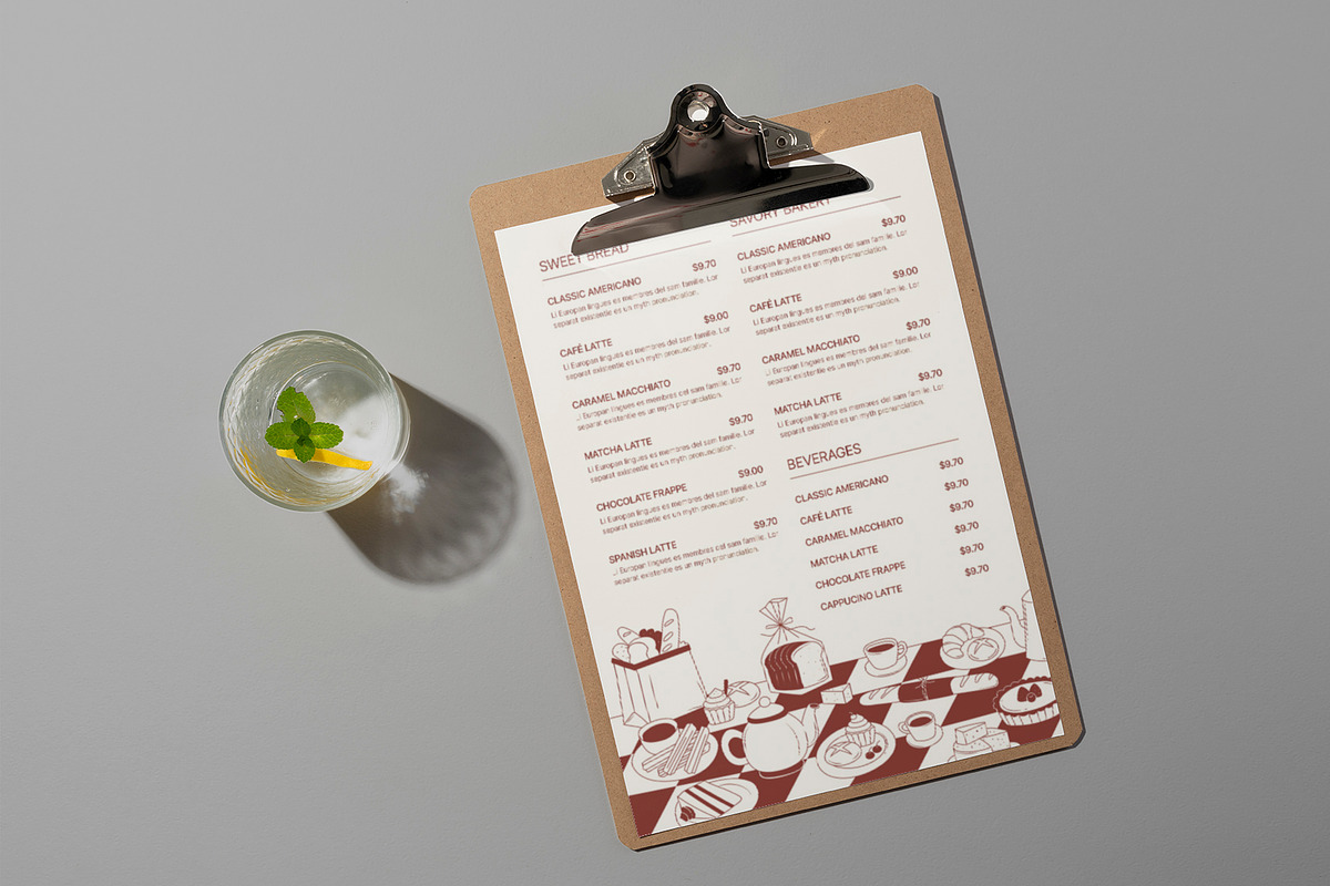 Bakery and Pastry Shop Menu, a Stationery Template by Neermana (Photo 3 of 4)