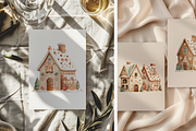 Watercolor Retro Gingerbread House, a Decorative Illustration by ThaismotaCreativeCo (Thumbnail 2 of 10)