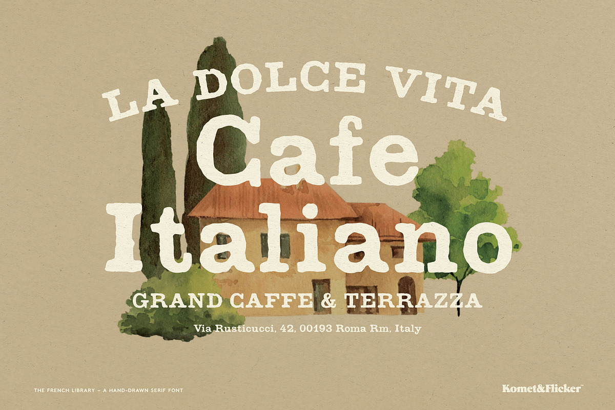 The French Library, a Serif Font by Komet & Flicker (Photo 2 of 14)