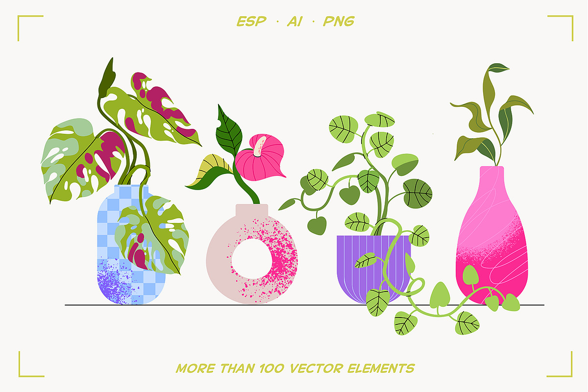 Floral stickers & patterns bundle, an Object Illustration by UnaAnya (Photo 2 of 10)
