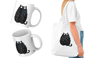 Quirky Christmas Cat Clipart, an Illustration by Markicha Art (Thumbnail 3 of 7)