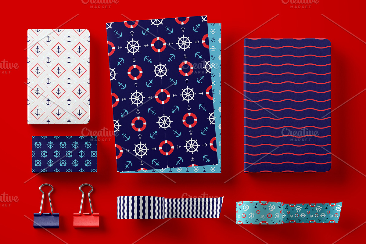 Seamless Nautical Pattern, a Pattern Graphic by The Odd Seed (Photo 3 of 9)