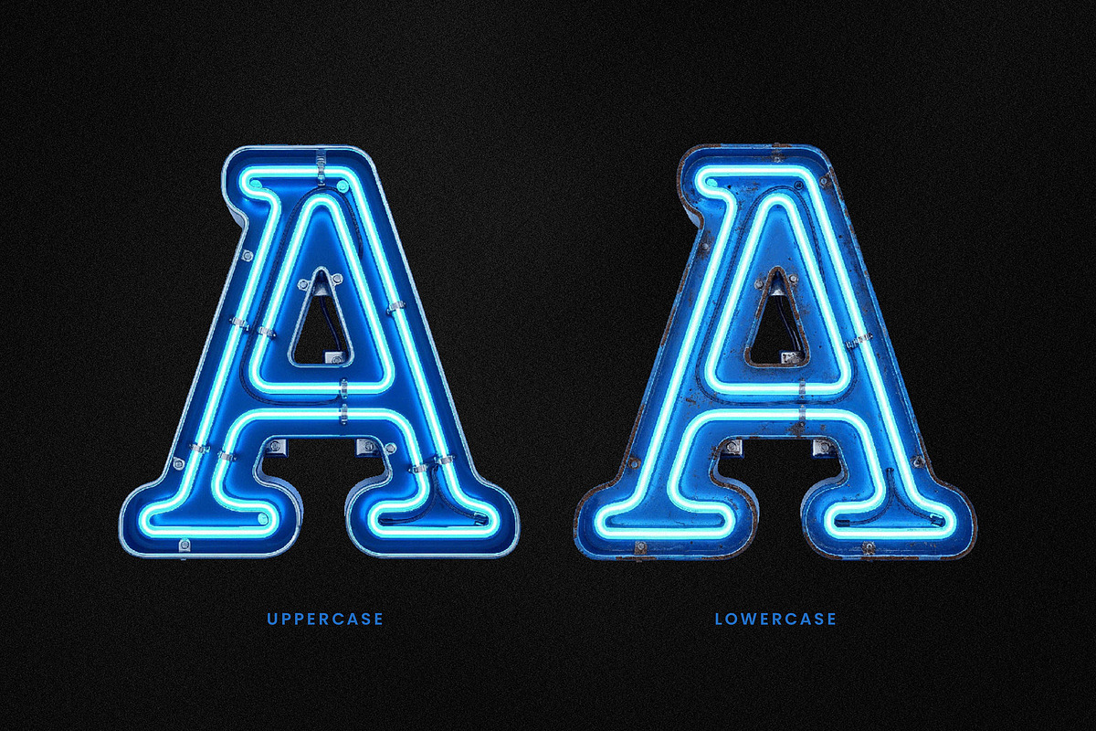 True Neon - Blue Futuristic Font, a Font by AndrewPixelType (Photo 7 of 8)