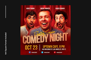 Comedy Flyer Template Roasting Night